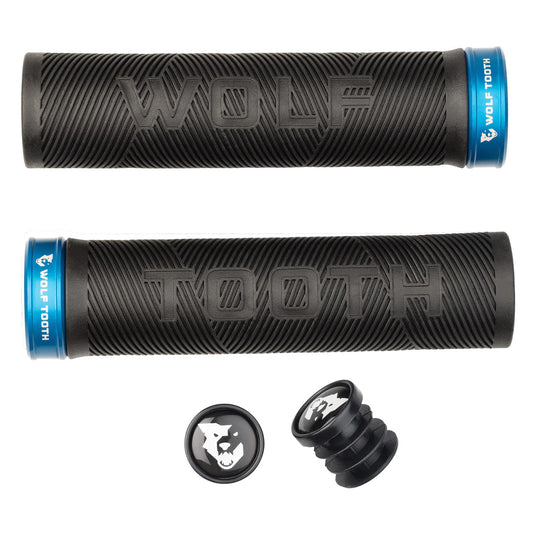 Wolf Tooth Components Echo Lock-On Grip Set Black/Blue