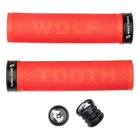 Wolf Tooth Components Echo Lock-On Grip Set Red/Black