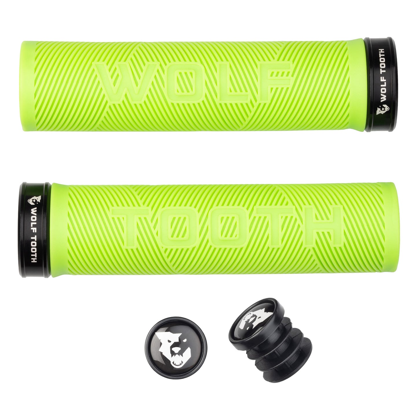 Wolf Tooth Components Echo Lock-On Grip Set Green/Black