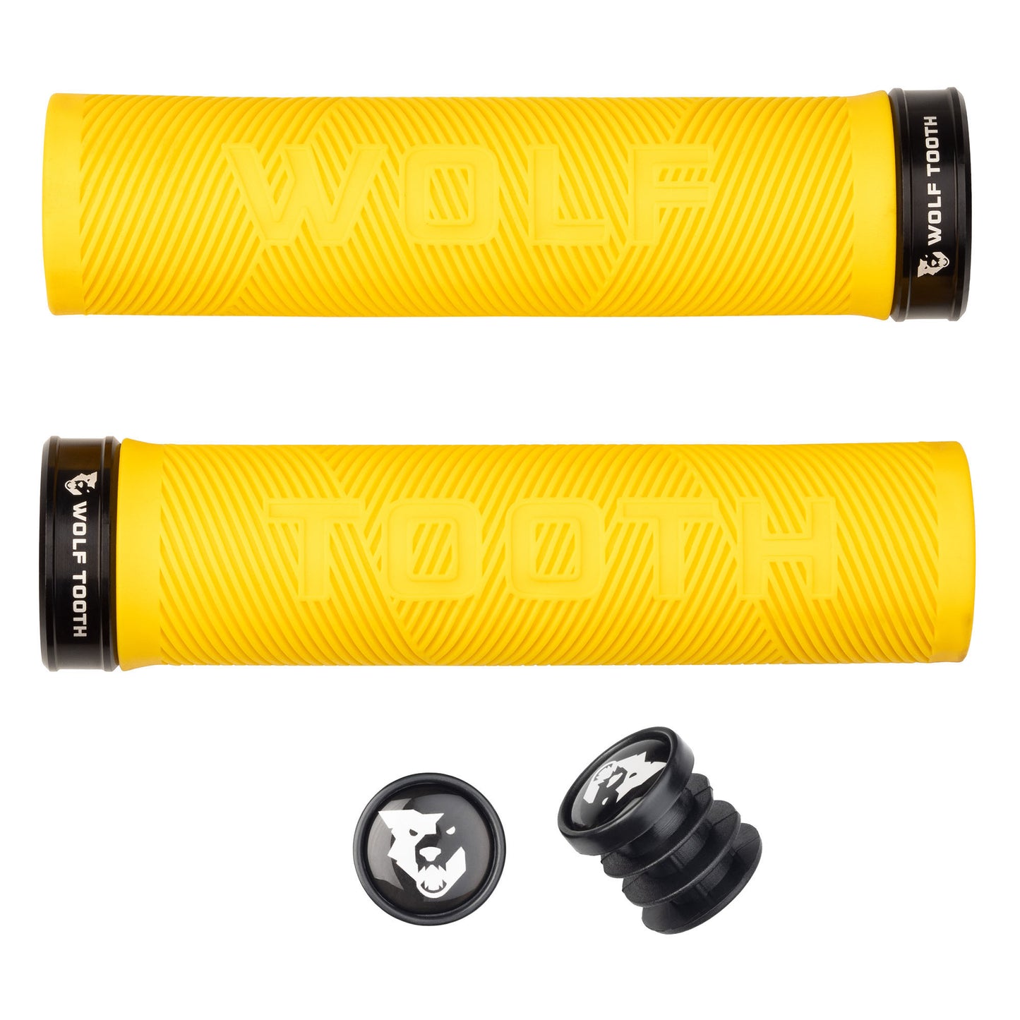 Wolf Tooth Components Echo Lock-On Grip Set Yellow/Black