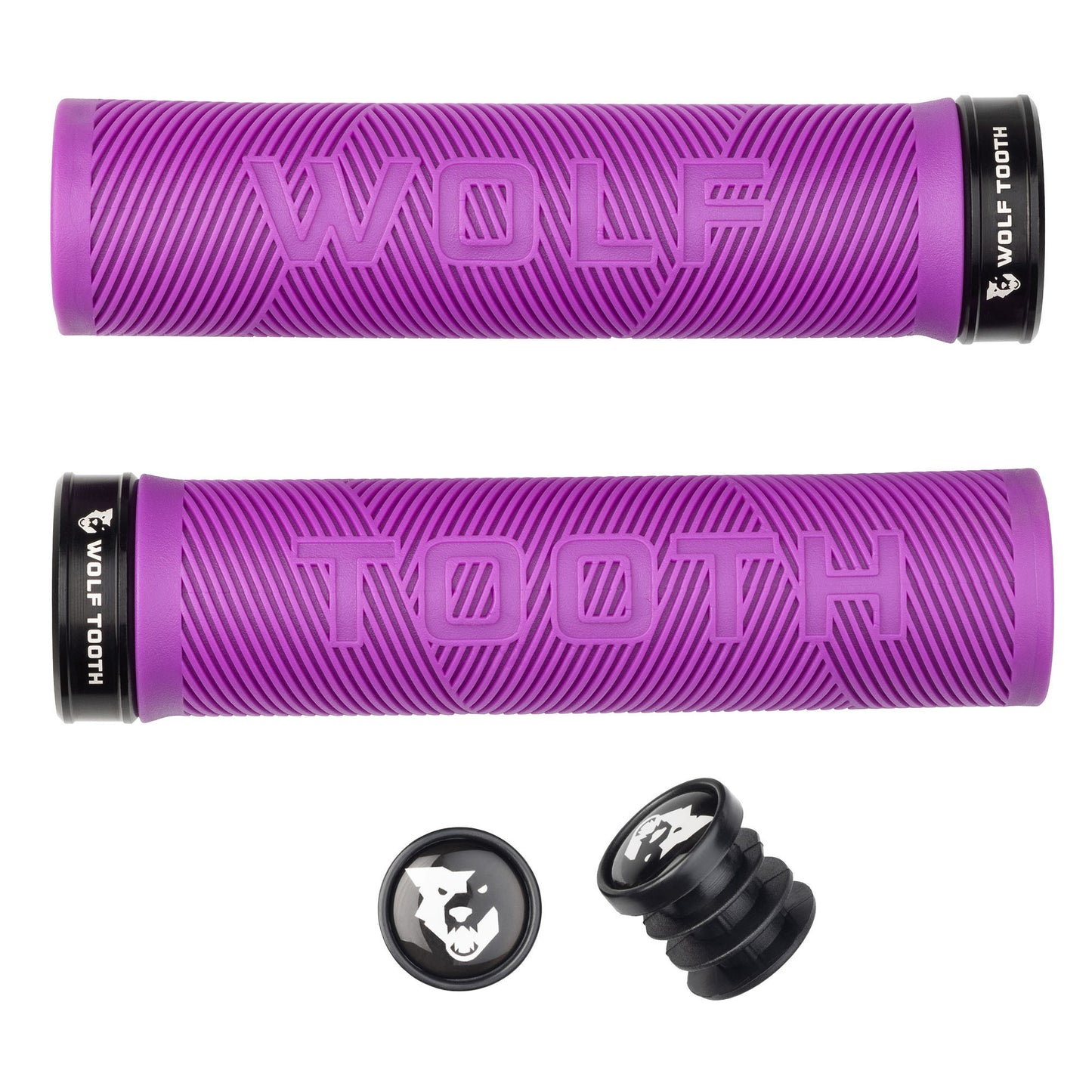 Wolf Tooth Components Echo Lock-On Grip Set Purple/Black