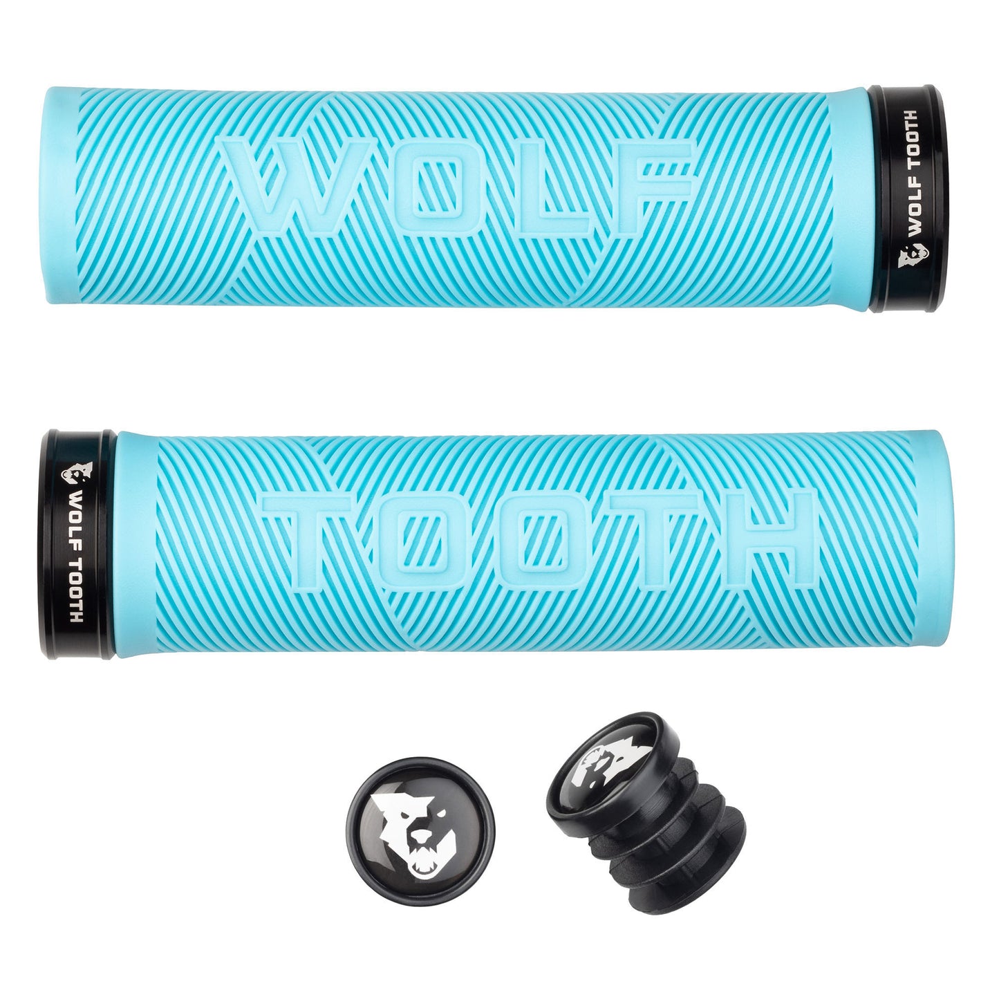 Wolf Tooth Components Echo Lock-On Grip Set Teal/Black