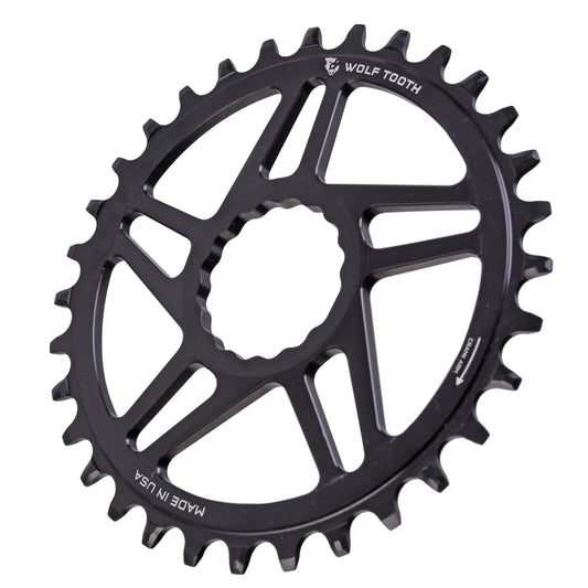 Wolf Tooth Direct Mount Chainring - 32t RaceFace/Easton CINCH Direct Mount Boost 3mm Offset Requires 12-Speed Hyperglide+ Chain BLK