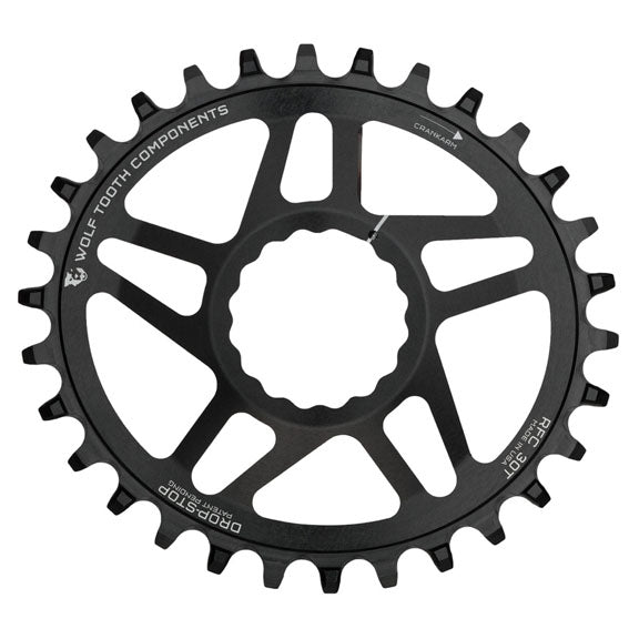 Wolf Tooth Elliptical Direct Mount Chainring - 30t RaceFace/Easton CINCH Direct Mount Drop-Stop 6mm Offset BLK