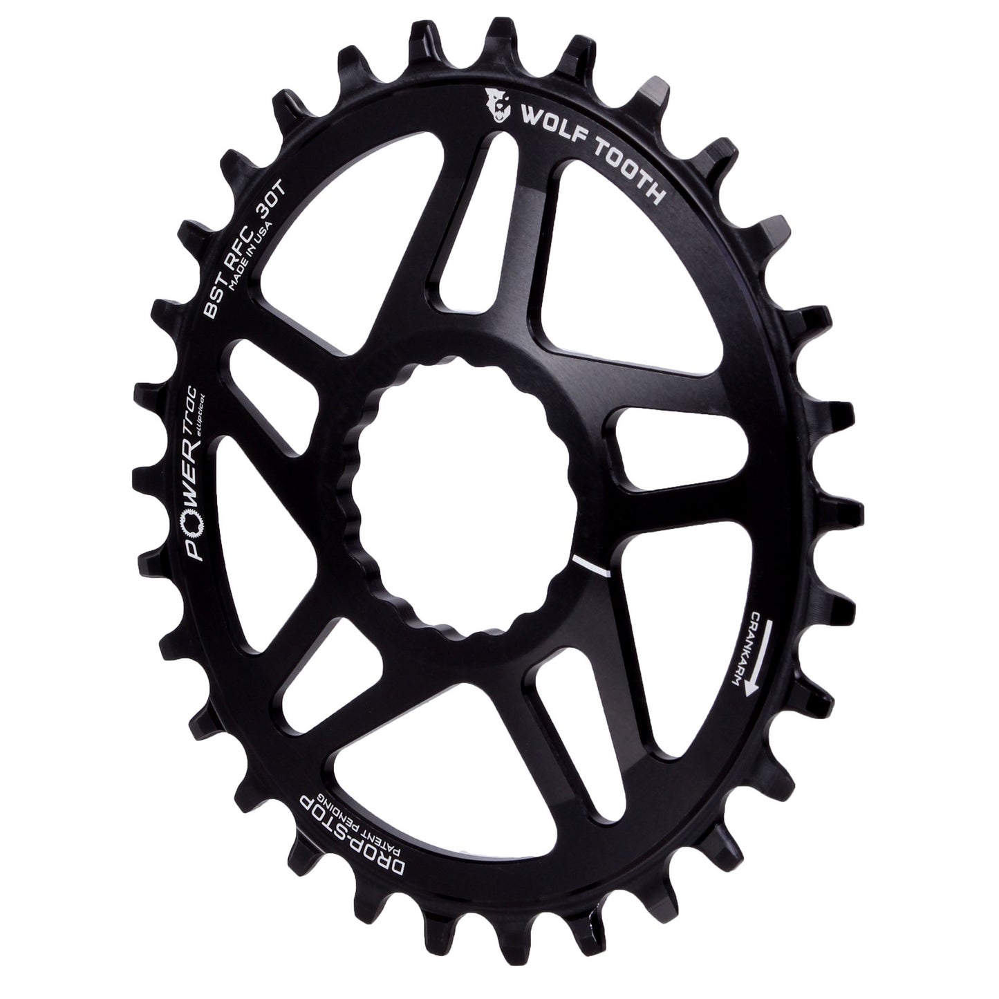 Wolf Tooth Elliptical Direct Mount Chainring - 30t RaceFace/Easton CINCH Direct Mount Drop-Stop B For Boost Cranks 3mm Offset BLK