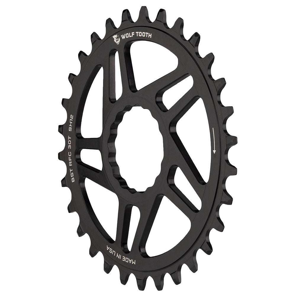 Wolf Tooth Direct Mount Chainring - 30t RaceFace/Easton CINCH Direct Mount Drop-Stop B For Boost Cranks 3mm Offset BLK