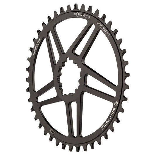 Wolf Tooth Elliptical Direct Mount Chainring - 40t SRAM Direct Mount 6mm Offset Drop-Stop Flattop Compatible BLK