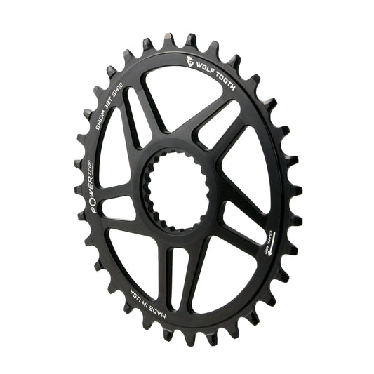 Wolf Tooth Elliptical Direct Mount Chainring - 32t Shimano Direct Mount Boost 3mm Offset Requires 12-Speed Hyperglide+ Chain BLK