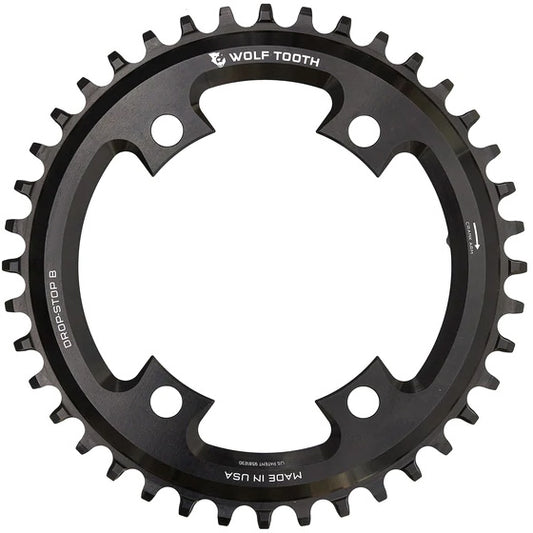 Wolf Tooth 107 BCD Chainring - 44t Compatible SRAM 107 BCD Drop-Stop B 4-Bolt BLK