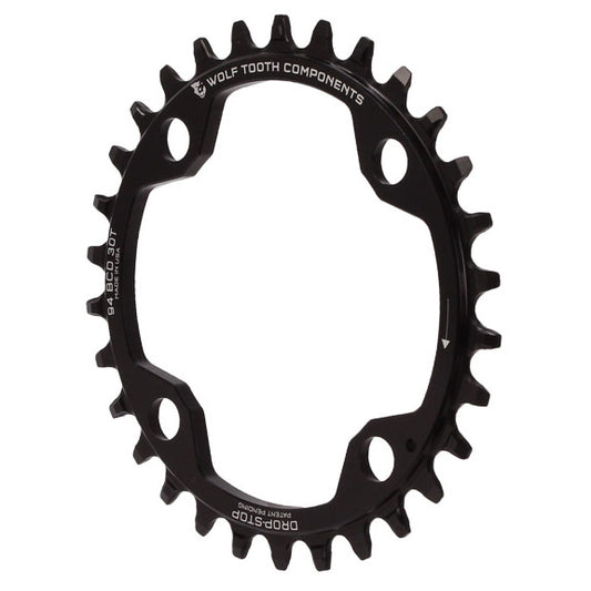 Wolf Tooth 94 BCD Chainring - 30t 94 BCD 4-Bolt Drop-Stop For SRAM Cranks BLK