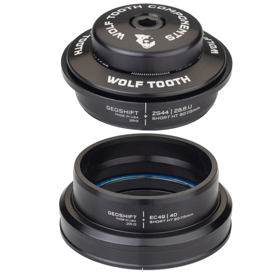 Wolf Tooth GeoShift Performance Angle Headset - 1 Deg Short ZS44/EC49 Black