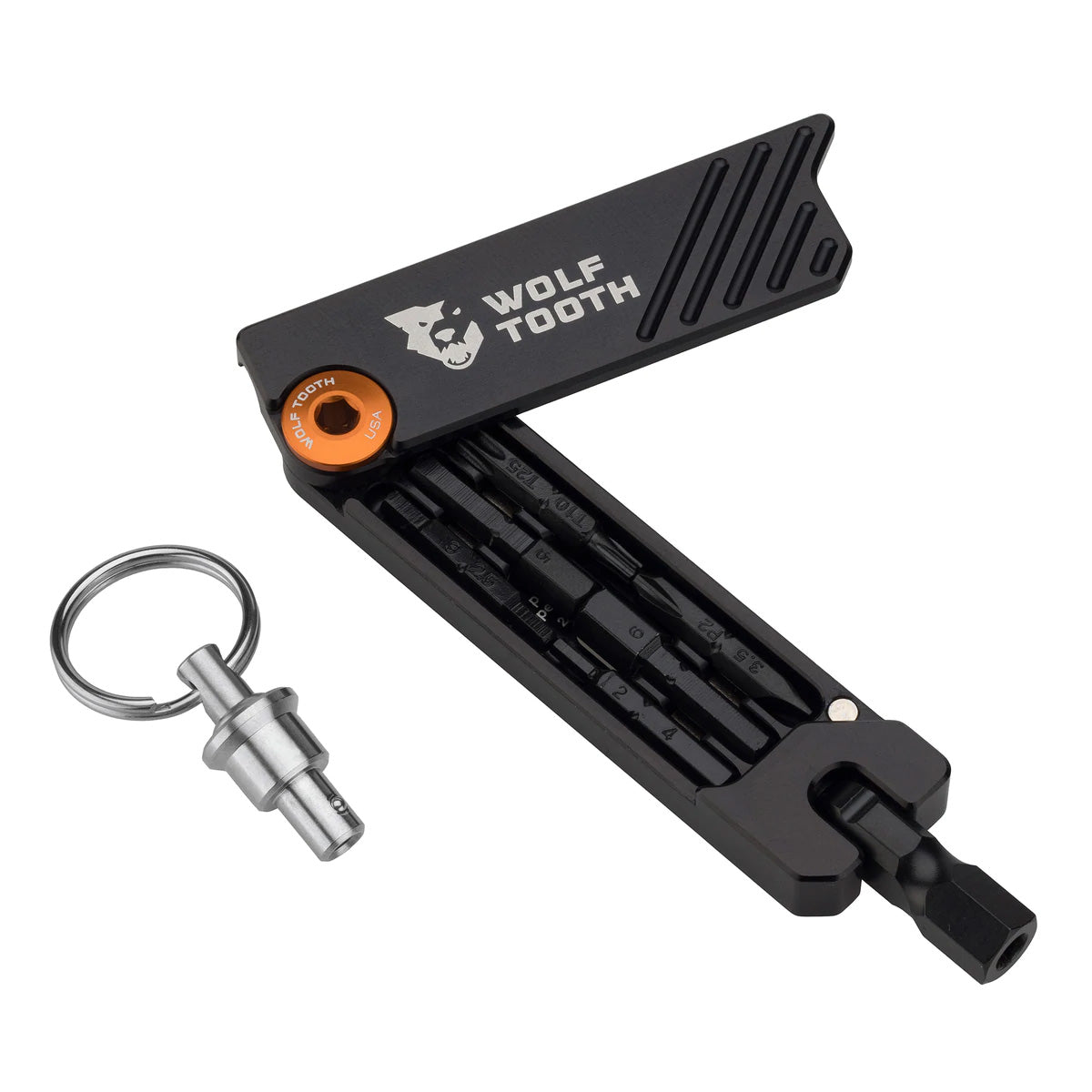 Wolf Tooth 6-Bit Hex Wrench Multi-Tool with Keyring - Orange