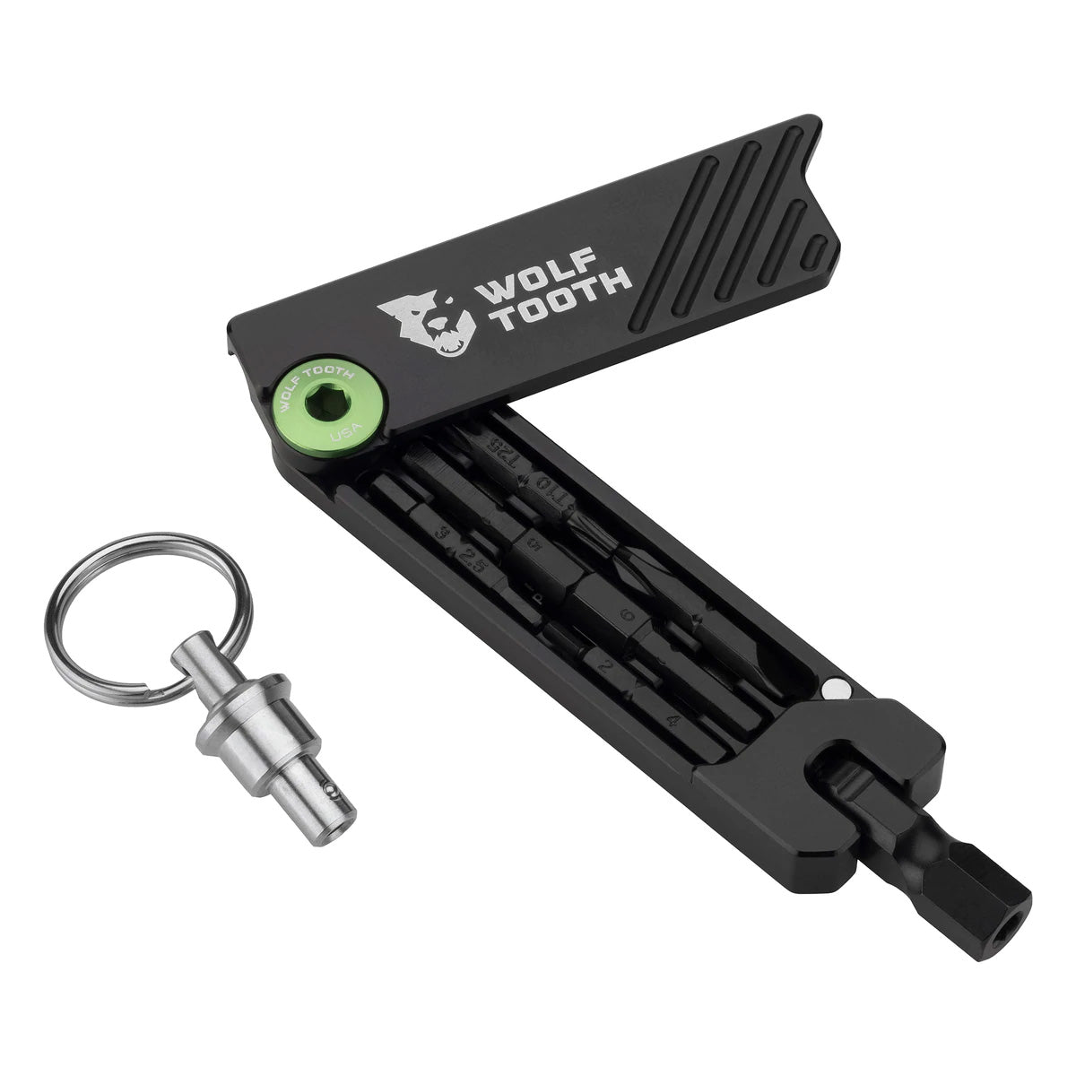 Wolf Tooth 6-Bit Hex Wrench Multi-Tool with Keyring - Green