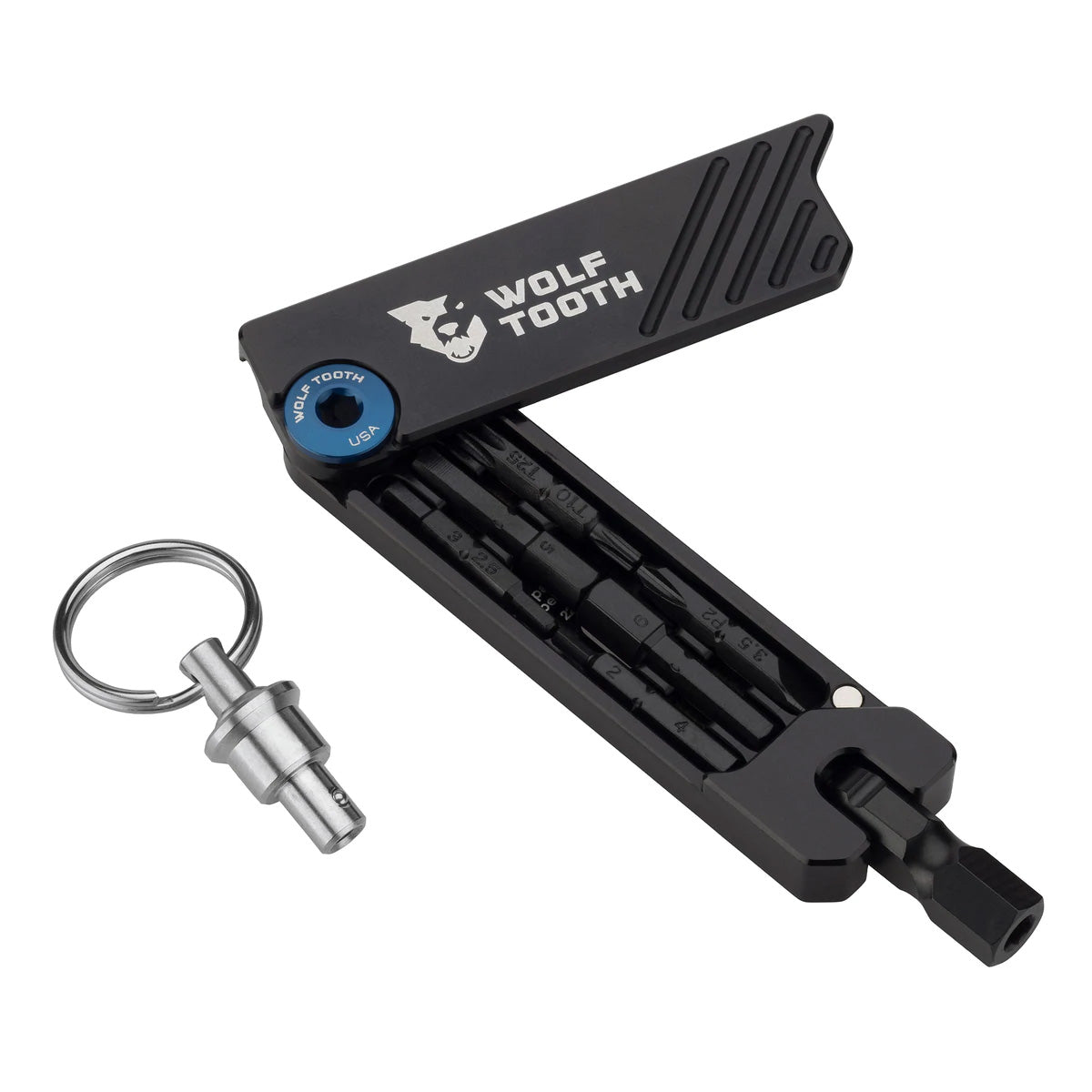 Wolf Tooth Components 6-Bit Hex Wrench Multi-Tool w/ Key Ring Blue