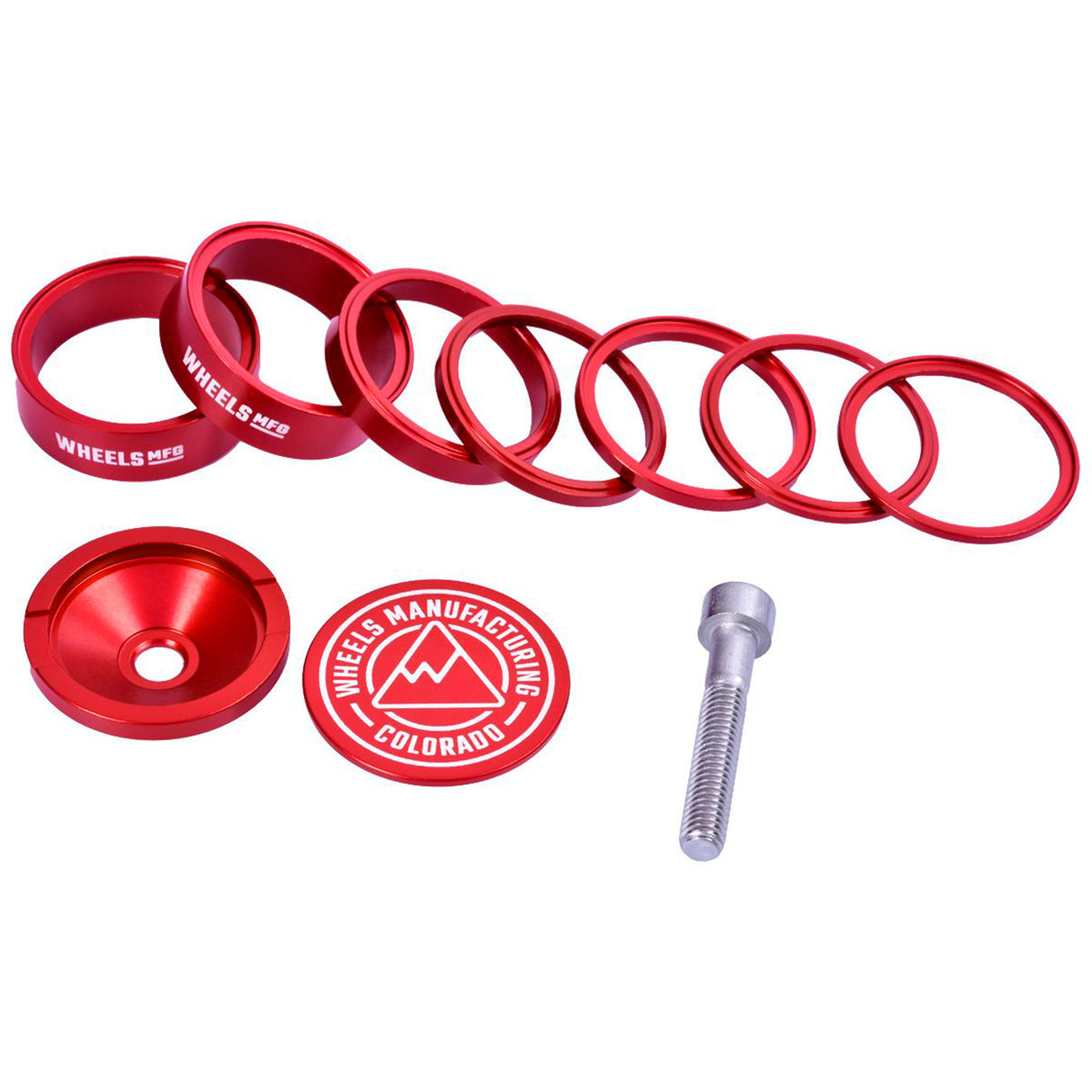 StackRight Pro Headset Spacer Kit, 1-1/8" Red  NLS