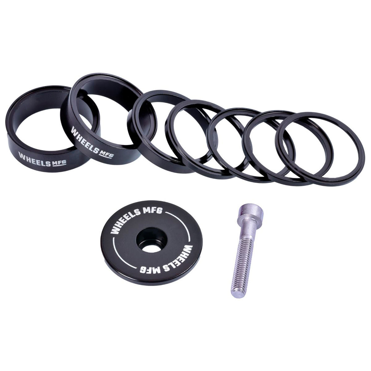 StackRight Essential Headset Spacer Kit 1-1/8 Blk  NLS