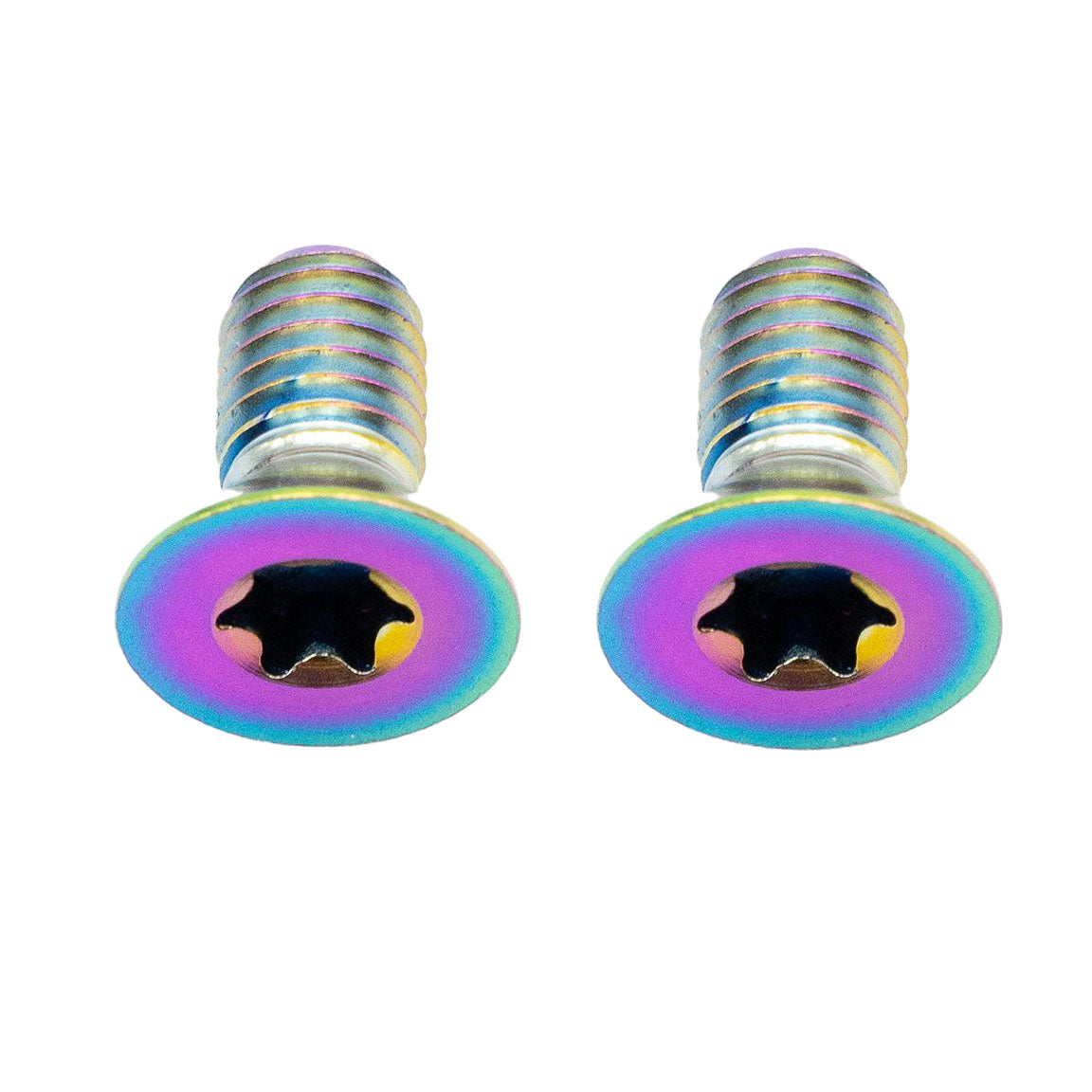 Titanium Flat Mount Bolt Kit, 10mm, Rainbow, 2/Count