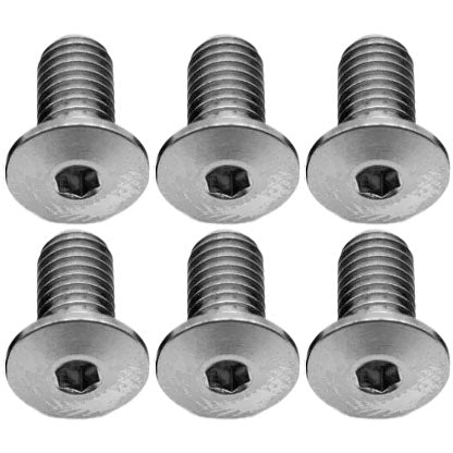 Titanium Water Bottle Cage Bolts,10mm, Silver, 6/Count