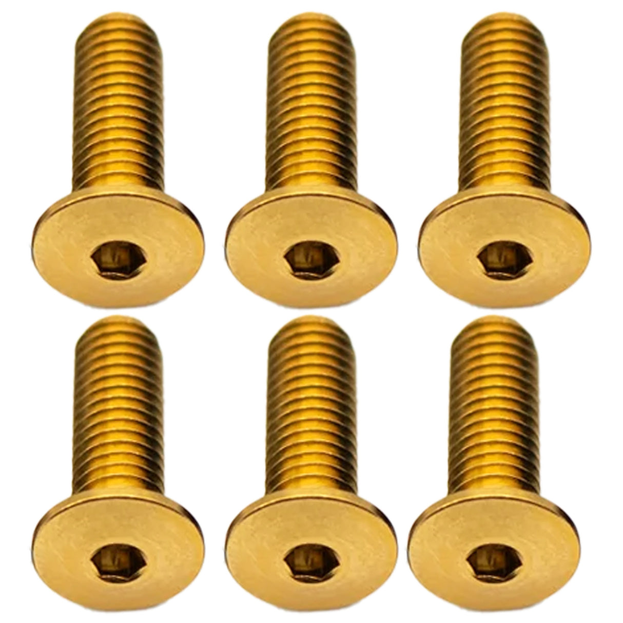 Titanium Water Bottle Cage Bolts, 15mm, Gold, 6/Count