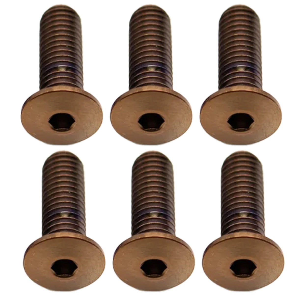 Titanium Water Bottle Cage Bolts, 15mm,Copper, 6/Count