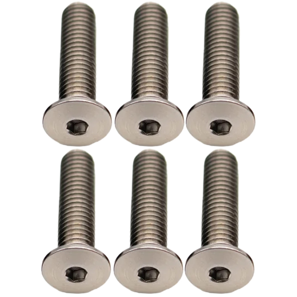 Titanium Water Bottle Cage Bolts,20mm, Silver, 6/Count