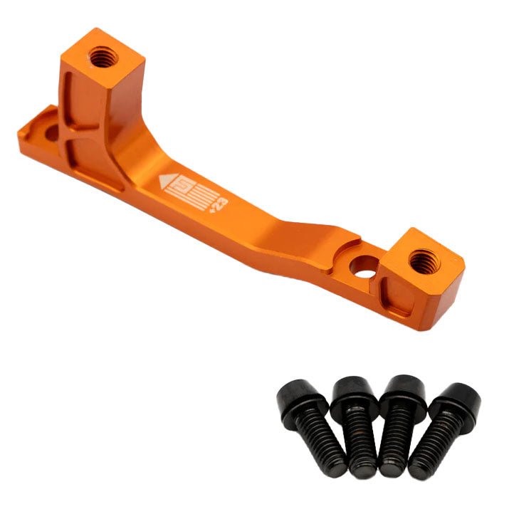 Post Mount Brake Adapter, 200mm,+23, Orange