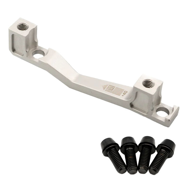 Post Mount Brake Adapter, 160/180mm,+40, Silver