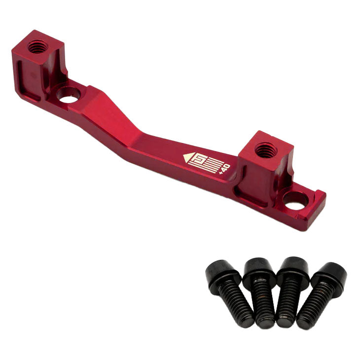 Post Mount Brake Adapter, 160/180mm,+40, Red