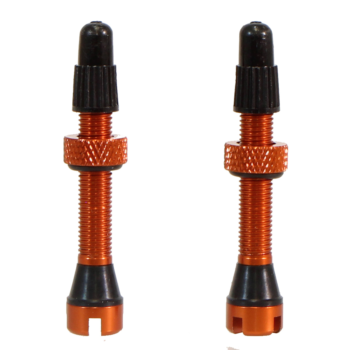 Tubeless Presta Valve Stem, 40mm, Pair, Orange