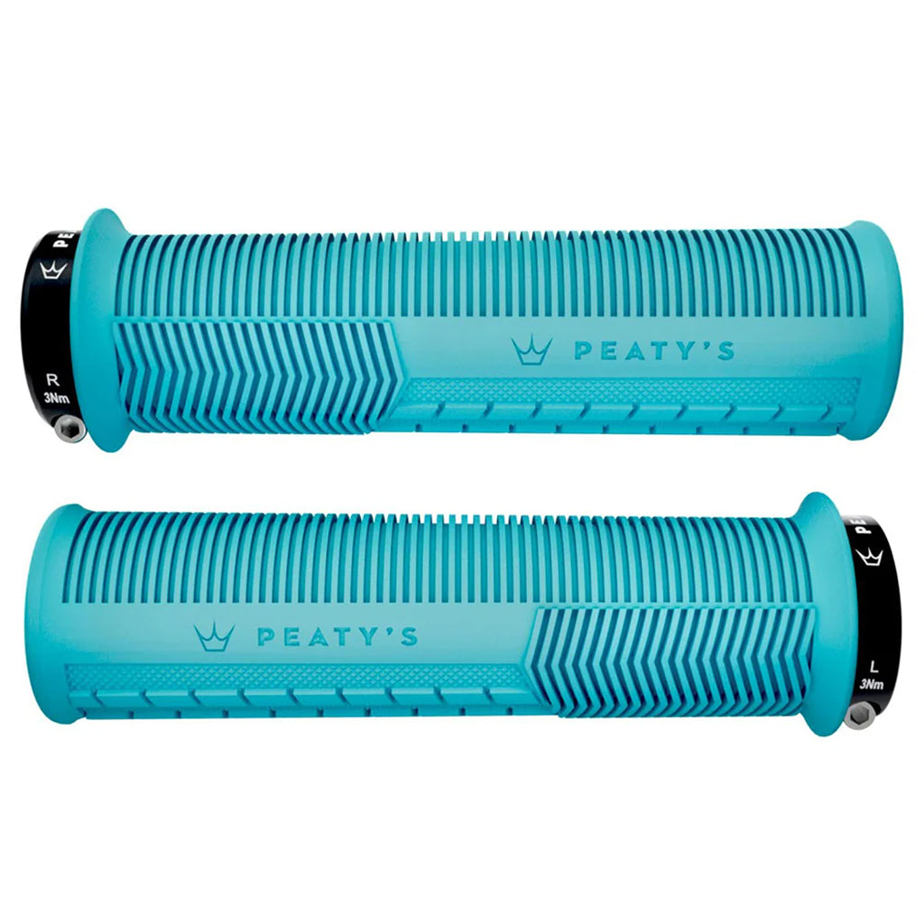 Mushroom Thin Lock-On Grips, Pair, Turquoise