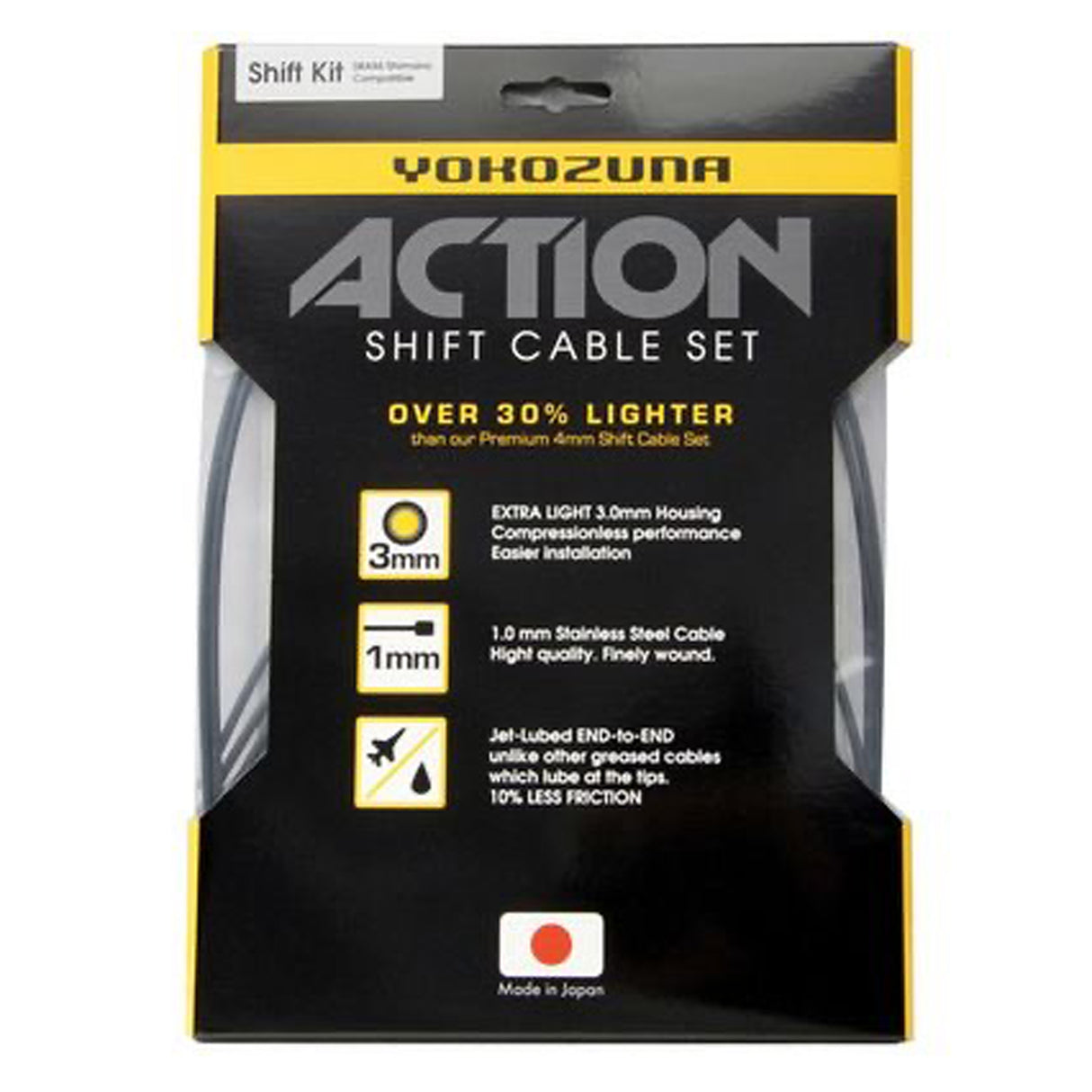 Action 2x Cable/Housing Kit,1mm/3mm, F and R Set