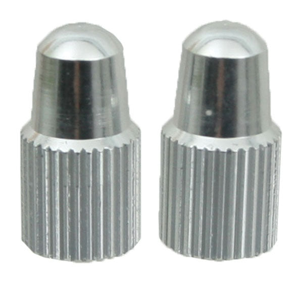 Alloy Valve Cap, Presta, Silver - Pair